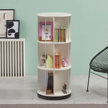 eTV [무료설치배송] 비앙스 보니 원형 3단 회전책장, 내츄럴오크