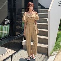 떳다그녀 에젤 오프숄더 프릴 점프수트