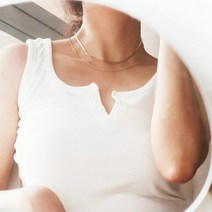 숑스샵 뱀줄 두줄 레이어드 체인목걸이 써지컬스틸목걸이