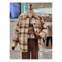 [써스데이아일랜드] [W몰 ] 셔츠형 울 져지 체크 코트 T218MCT236W