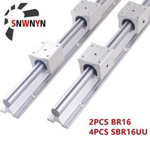 SBR16 선형 레일 가이드 D16 300-1500mm CNC 용 SBR16UU 선형 베어링 블록 4개, 1200mm