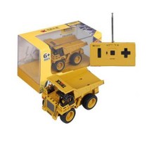RC Car HGRC미니 RC 건설 트럭 엔지니어링 모델 무선 트랙터 불도저 굴삭기 휴대용 차량 완구 어린이 선물, With retail box
