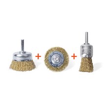 켄도 브러쉬세트 76100120 3pcs 원형 컵형 연마 폴리싱 녹제거 와이어브러쉬