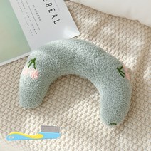 화양년화 강아지 고양이 꿀잠 반달베개 쿠션+반려동물 빗 1개, 그린