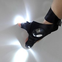 작업 장갑 낚시 매직 스트랩 핑거리스 생존 캠핑 하이킹 사이클링 방수 손전등 낚시, 왼쪽, 한 사이즈
