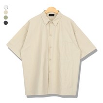 오마보이 남성용 베이스 와샤 포켓 반팔 셔츠