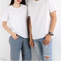 국내 원단 코튼 라운드 무지 반팔티셔츠 흰티 뚜꺼운 반팔티 20수면티
