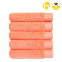 HUA 프리미엄 국내산 타올 170g.190g.200g, 01 마카롱 호텔타올 오렌지 레드, 5장