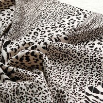 유니크 레이스원단 도톰쉬폰 호피무늬 레오파드 2컬러, 베이지