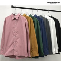 프랭키뉴욕 남자 심플 오버핏 컬러 셔츠_IS9FSH05