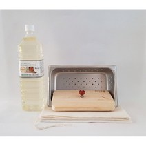 가정용 두부틀. 천연 간수 1.5L+ 스텐레스두부틀(2모용)+보자기+주머니 두부만들기세트 s15-3, 낮은형