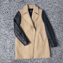 CLUB MONACO 클럽 모나코 여성 램스킨 배색 울 코트