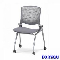 Foryou3154 회의용 바퀴의자 멜론 팔무 사출 쿠션 의자 책상 공부 사무, 블랙