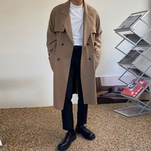 시벨롬 남성용 오버핏 롱 트렌치 바바리 코트