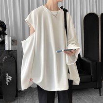 긴팔 데일리 특이한 레깅스 빈티지 후드티 투톤 배색 스트라이프 캐주얼 남성 언밸런스 맨투맨