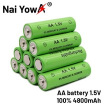 전동킥보드 배터리 1-20Pcs 1.5 V AA 4800mAh 충전식 NI-MH 시계 마우스 컴퓨터 장난감 등, [01] 1.5V, [02] 8PCS