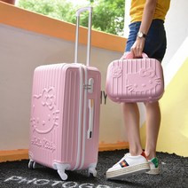 업그레이드 휠 헬로 키티 캐리어 20인치 24인치 보조 가방 세트 기내용 여행 미니 예쁜