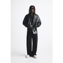 독일 자라 ZARA VINYL EFFECT BOMBER JACKET 103546