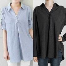 새로본 (봄가을) 투9328소매롤업 빅사이즈 긴팔롱블라우스 여성여자 미시