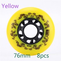 인라인바퀴 구루마마퀴 킥보드바퀴 롤러 스케이트 휠 90A 프리스타일 스크롤 내구성 좋은 바퀴 72/76 Mm 8, 02 8pcs Yellow 76mm