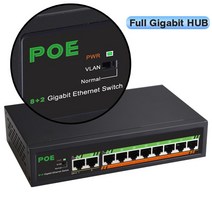 네트워크 스위치 허브 스마트 Vlan 이더넷 스위치 PoE 기가비트 네트워크 고속 8 + 2 RJ45 허브 듀얼 업 링, CHINA_Full Gigabit POE