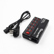 10구 USB 멀티 스마트충전기 한국형플러그 스마트 충전기 포트 12구 USB 차량용 아이폰 컴퓨터 100%멀티 고속충전, 12구 한국형플러그