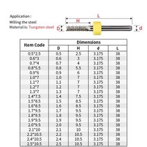 VACK 10 개/몫 3.175mm 카바이드 PCB 옥수수 엔드 밀 스레드 인쇄 회로 기판 밀링 커터 세트 마이크로 조각, 33 1.4 to 2.3mm