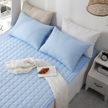 [더온]여름 모노블 시어서커 미끄럼방지형. 고정밴드형 침대패드/MS.S.SS.Q/고급선염/다양한 컬러색상, 스카이블루