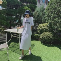 리엘라 데주리 썬라이즈 반팔 롱 원피스-OPS6750K17