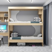 벙커침대 학생 기숙사 침대 단단한 나무 더블 레이어 직원 소형 아파트 모던한 상하, 1.1  900mm 2000mm