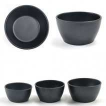 블랙 멜라민 한정식 공기 밥그릇 밥공기 일식 장국 메밀소바 냉면 육수 그릇 지름 10cm 11cm 12.5cm, 1호
