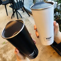 [포유아이엔씨] 4YOU KEEP 클래식 진공단열 투고 컵 텀블러 473ml 스테인레스 텀, 상세 설명 참조, 전체색:화이트