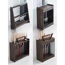 당구큐대 보관대 전시 당구장 당구채 큐대 원목 거치대, 사다리꼴 10홀-흰색