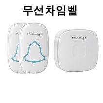 무선차임벨 환자 도어벨 비상벨 도움벨 무선초인종 호출벨, 송신기2개+수신기 1개