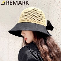 9608 투톤 리브 버킷햇/밀짚모자/왕골모자/버킷햇/라피아햇