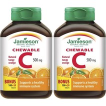 자미에슨 츄어블 C 500mg 내추럴 탠지 오렌지 타블렛, 120개입, 2개