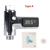 디지털 샤워기 온도계 온도기 bathing temperature meter led display electric hot tub water temperature water 16, 도금 색상