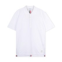 톰브라운 남성 삼선 백 로고 화이트 카라티 MJP042A 00050 100
