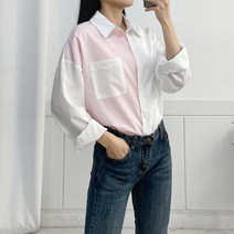 (모노레인) 반반 스트라이프 오버핏 남방 SSB 8839