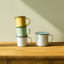 엔틱앤데코 빈티지한 에나멜 법랑컵 머그컵 카페 인테리어소품 주방 캠핑 피크닉, 2. 라지(Large), 화이트, 1개