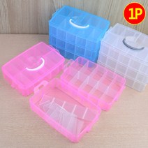 힘찬쇼핑_ 중형 3단 뜨개실 보관함 털실 레고 블럭 미니카 털실 장난감 정리함, 투명