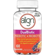 Align DualBiotic Prebiotic Probiotic 얼라인 듀얼바이오틱 프리바이오틱스 프로바이오틱스 구미 60정, x, 1개