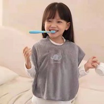 밀크봉봉 어린이 세안타올 유아 턱받이 워시빕 1+1, 그레이+그레이, 40*50