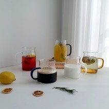 마카 내열유리 저그 5SIZE 칼라 컬러 400ml 500ml 600ml 700ml 800ml 유리 잔 컵 MAKA, 700ml[투명]