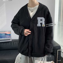 10대 20대 남자 봄코디 R패치 가디건 간절기 아우터 코디 패션 쇼핑몰 오버핏 카디건 캐주얼룩 학생