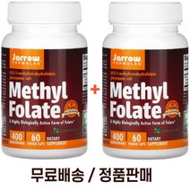 Jarrow Formulas 메틸 폴레이트 엽산 400mcg 60정 2팩