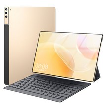 YIYAGI 2023형 Tab 멀티미디어 태블릿PC P50 신형 한글 시스템/10.1인치/WIFI 블루투스/4GB+64GB+키보드 추가 포함, 골드(키보드 포함)