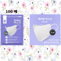 에어본 마스크 성인용 낱개 개별포장 100매