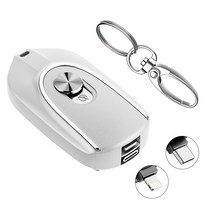 Cooela 미니 보조배터리 도킹형 아이폰 Type-C 2in1 고속 가벼운 휴대용 1500mAh, 흰색