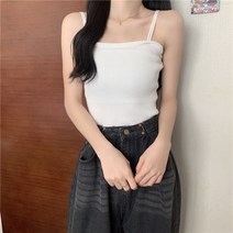 여자 쫀쫀 스판 끈나시 10컬러 이너 스퀘어넥 일자 니트나시